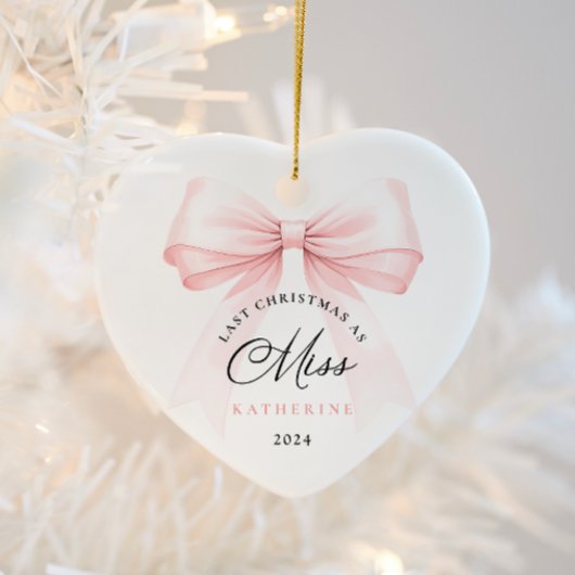 Laatste kerst als Miss - Bow Keramisch Ornament