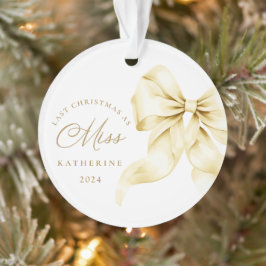 Laatste kerst als Miss Gold Bow Acrylic Ornament