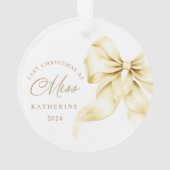 Laatste kerst als Miss Gold Bow Acrylic Ornament (achterkant)