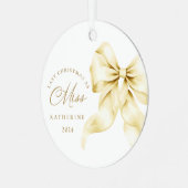 Laatste kerst als Miss - Gold Bow Metalen Ornament (Voorkant links)