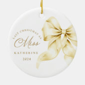 Laatste kerst als Miss - Gouden lint Keramisch Ornament (Achterkant)