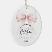 Laatste kerst als Miss Pink Bow Keramisch Ornament (Rechts)