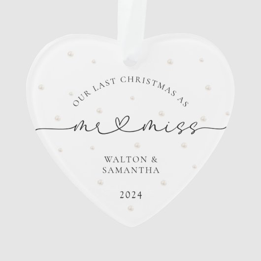 Laatste kerst als Miss White Pearls Ornament (achterkant)