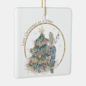Laatste Kerstmis als Miss | Denim Lady en Tree Keramisch Ornament (Rechts)