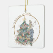 Laatste Kerstmis als Miss | Denim Lady en Tree Keramisch Ornament (Links)