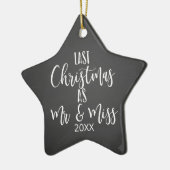 laatste kerstmis als Mr en Miss Kerstmis Keramisch Ornament (Links)
