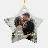 laatste kerstmis als Mr en Miss Kerstmis Keramisch Ornament (Achterkant)