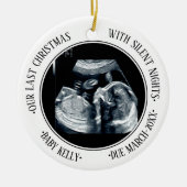 Laatste Kerstmis met Silent Nights Zwanger 2023 Keramisch Ornament (Voorkant)