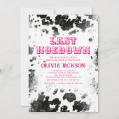 Laatste Koe Afdrukken Hot Pink Vrijgezellenfeest Kaart (Voorkant)