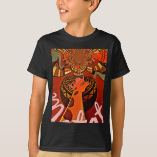 Laatste leuke giraf met twee paardenstaartjes kuns t-shirt