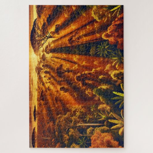 "Laatste licht in het Oerwoud" - Jigsaw Puzzle Legpuzzel (Verticaal)