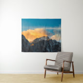 Laatste licht op bergen voor zonsondergang wandkleed (In Situ (horizontaal))