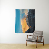 Laatste licht op bergen voor zonsondergang wandkleed (In situ)