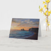 Laatste Licht op Martin's Beach wenskaart Kaart (Gele Bloem)