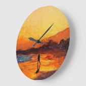 Laatste licht van de dag zonsondergang acrylwand k grote klok (Hoek)