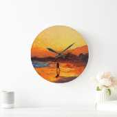 Laatste licht van de dag zonsondergang acrylwand k grote klok (Huis)