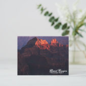 Laatste Lichte Zonsondergang Glow Grand Canyon Nor Briefkaart (Staand voorkant)