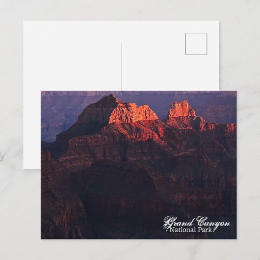 Laatste Lichte Zonsondergang Glow Grand Canyon Nor Briefkaart (Voorkant / Achterkant)