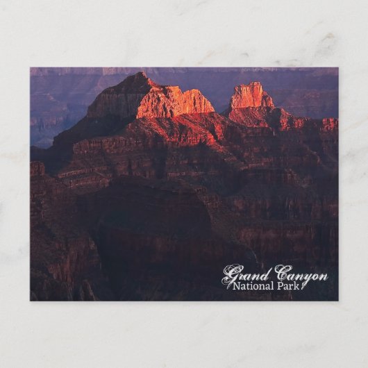 Laatste Lichte Zonsondergang Glow Grand Canyon Nor Briefkaart (Voorkant)
