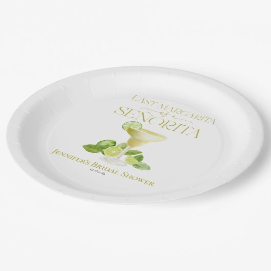 Laatste Margarita als een Señorita Vrijgezellenfee Papieren Bordje (Gekanteld)