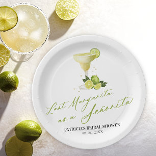 Laatste Margarita als een Señorita Vrijgezellenfee Papieren Bordje