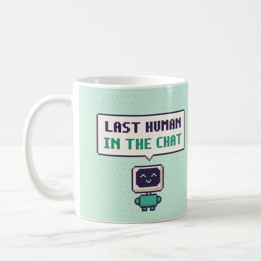 Laatste Mens In De Chat Grappige AI Pixel Mok (Links)