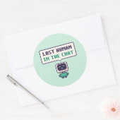 Laatste Mens In De Chat Grappige AI Pixel Sticker (Envelop)