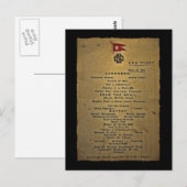 Laatste menu RMS Titanic (Voorkant / Achterkant)