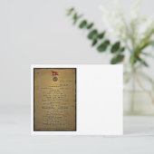 Laatste menu RMS Titanic (Staand voorkant)