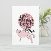 Laatste miauw voor de gelofte kat Bachelorette Kaart (Staand voorkant)
