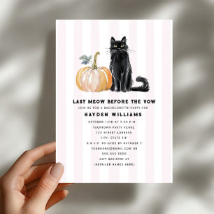 Laatste Miauw Zwarte Kat Halloween Bachelorette Kaart