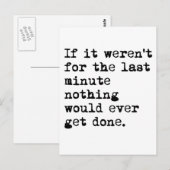 Laatste minuut briefkaart (Voorkant / Achterkant)