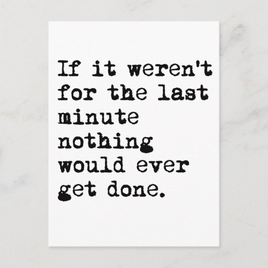 Laatste minuut briefkaart (Voorkant)