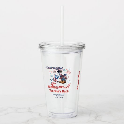 Laatste nacht van de onafhankelijkheid 4 juli Bach Acryl Drinkbeker (Voorkant)