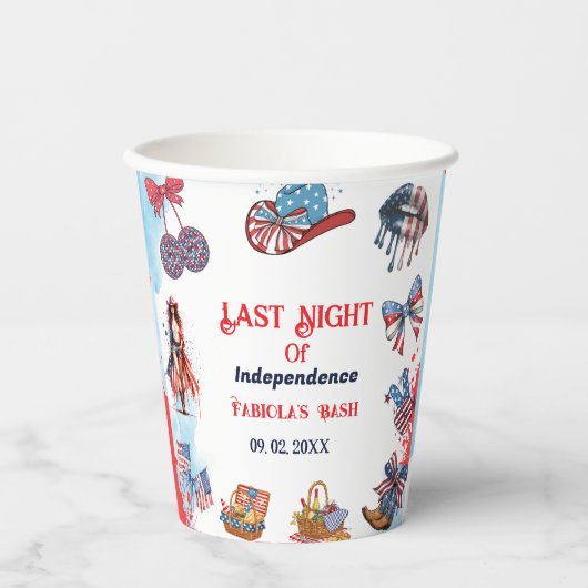 Laatste nacht van de onafhankelijkheid 4e van Bach Papieren Bekers (Voorkant)