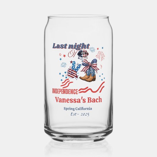 Laatste nacht van de onafhankelijkheid 4e van ju B Blikvorm Glas (Voorkant)