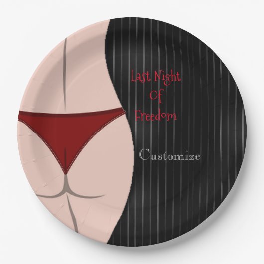 Laatste nacht vrijheidsvrijheidspartij papieren bordje (Voorkant)