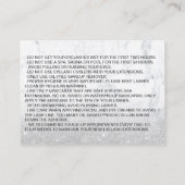 laatste nazorg marmer zilveren glitter visitekaartje (Achterkant)