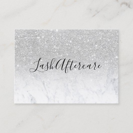 laatste nazorg marmer zilveren glitter visitekaartje (Voorkant)