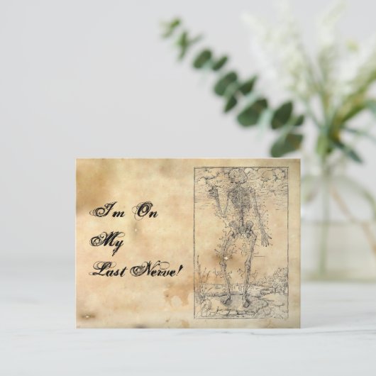 Laatste Nerve - Halloween Skelet Briefkaart (Staand voorkant)