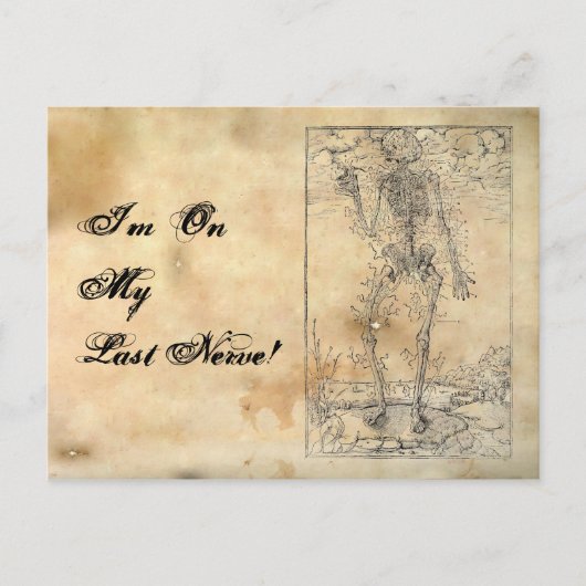 Laatste Nerve - Halloween Skelet Briefkaart (Voorkant)