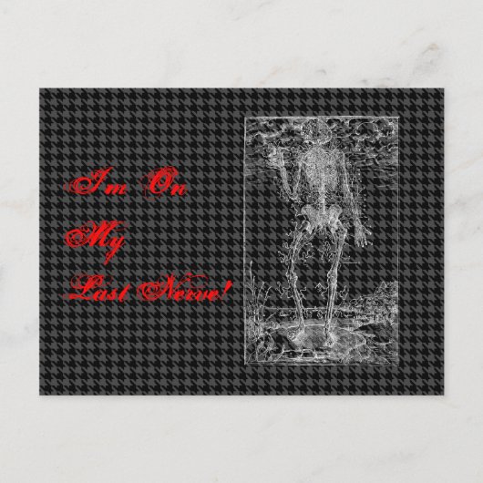 Laatste Nerve - Halloween Skelet Briefkaart (Voorkant)