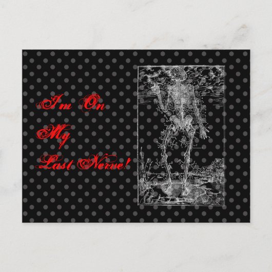 Laatste Nerve - Halloween Skelet Briefkaart (Voorkant)