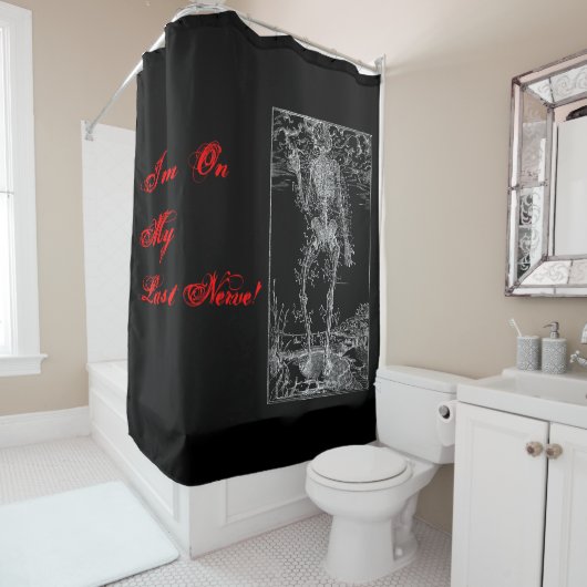 Laatste Nerve - Halloween Skelet Douchegordijn (In situ)