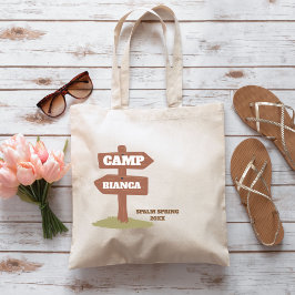 Laatste pad voor de sluier Camping Bachelorette Tote Bag
