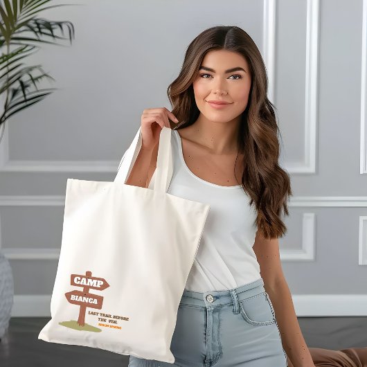 Laatste pad voor de sluier Camping Bachelorette Tote Bag