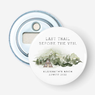 Laatste pad voor het sluier vrijgezellenweekend button flesopener