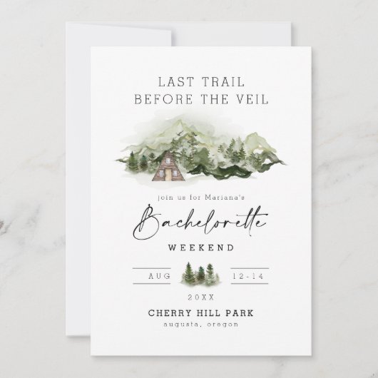 Laatste pad voor het sluier vrijgezellenweekend kaart (Voorkant)