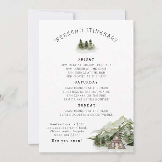 Laatste pad voor het sluier vrijgezellenweekend kaart (Achterkant)