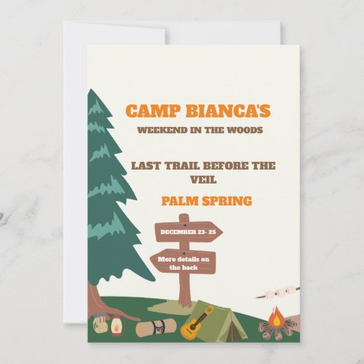 Laatste pad voor het sluier vrijgezellenweekend kaart (Voorkant)